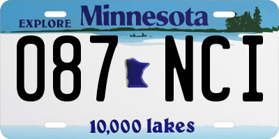 MN license plate 087NCI