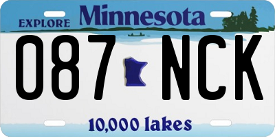 MN license plate 087NCK
