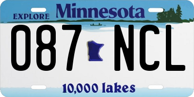 MN license plate 087NCL