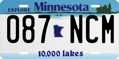 MN license plate 087NCM
