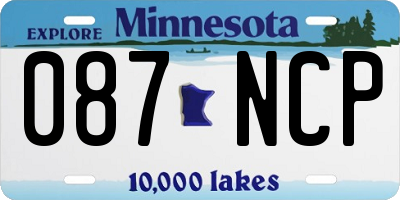 MN license plate 087NCP