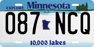 MN license plate 087NCQ