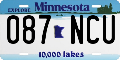MN license plate 087NCU