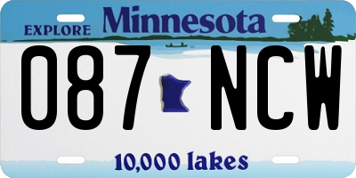 MN license plate 087NCW