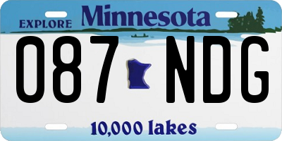MN license plate 087NDG