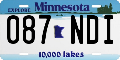 MN license plate 087NDI