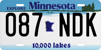 MN license plate 087NDK