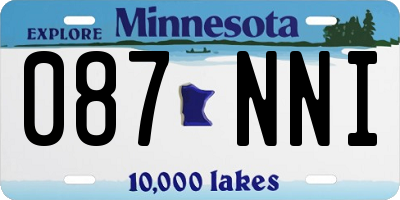 MN license plate 087NNI