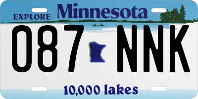 MN license plate 087NNK