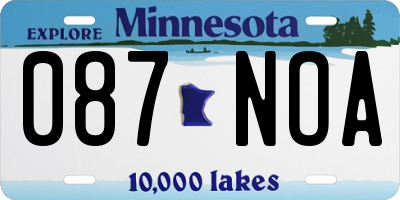 MN license plate 087NOA