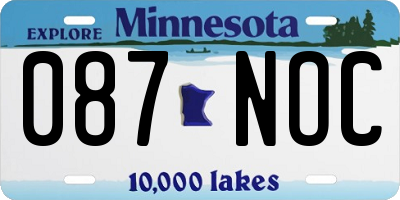 MN license plate 087NOC