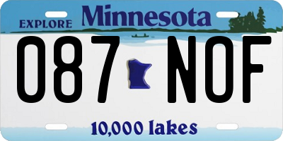 MN license plate 087NOF
