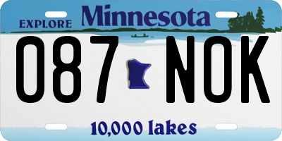 MN license plate 087NOK