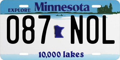 MN license plate 087NOL