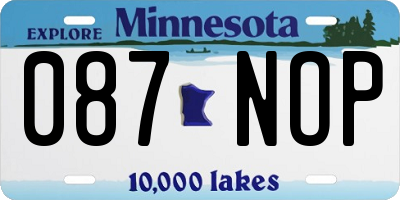 MN license plate 087NOP