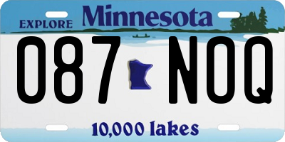 MN license plate 087NOQ