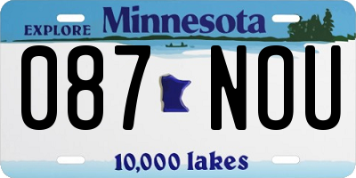 MN license plate 087NOU