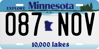 MN license plate 087NOV