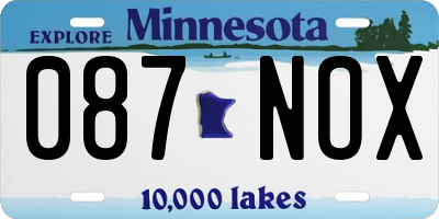 MN license plate 087NOX