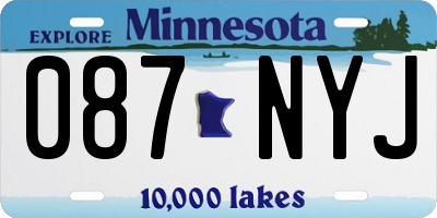 MN license plate 087NYJ