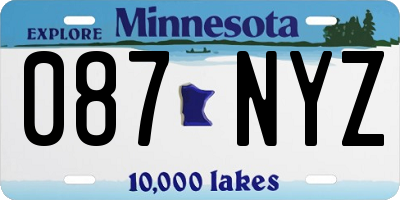 MN license plate 087NYZ