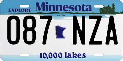 MN license plate 087NZA