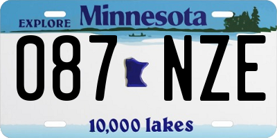 MN license plate 087NZE