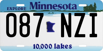 MN license plate 087NZI