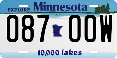 MN license plate 087OOW
