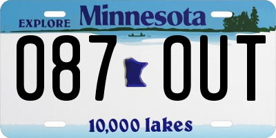 MN license plate 087OUT