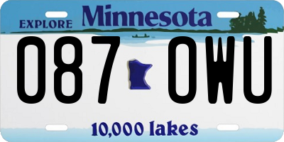 MN license plate 087OWU