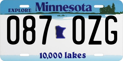 MN license plate 087OZG