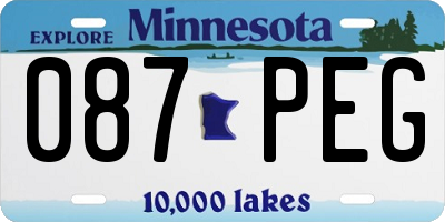 MN license plate 087PEG