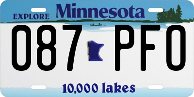 MN license plate 087PFO