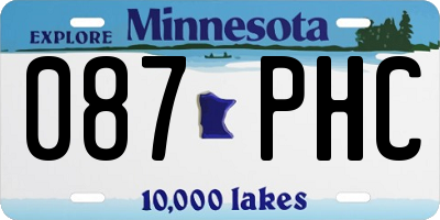 MN license plate 087PHC