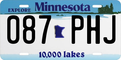 MN license plate 087PHJ