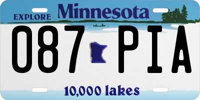 MN license plate 087PIA