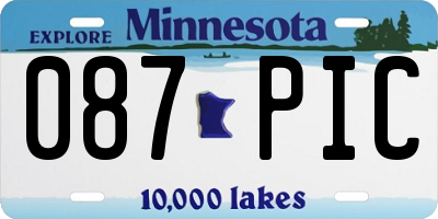 MN license plate 087PIC