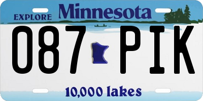 MN license plate 087PIK