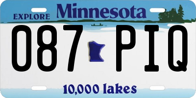 MN license plate 087PIQ