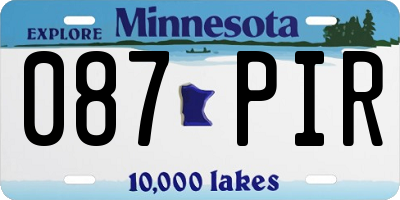 MN license plate 087PIR