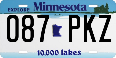 MN license plate 087PKZ