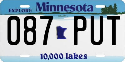 MN license plate 087PUT
