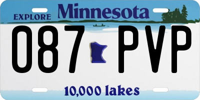 MN license plate 087PVP