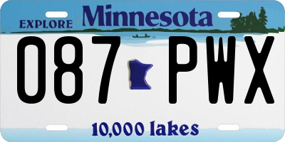 MN license plate 087PWX