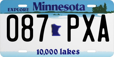 MN license plate 087PXA