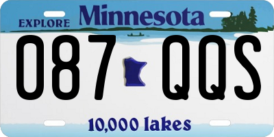 MN license plate 087QQS