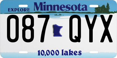 MN license plate 087QYX