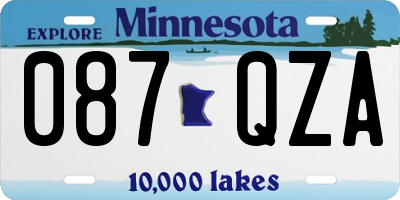 MN license plate 087QZA