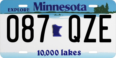 MN license plate 087QZE